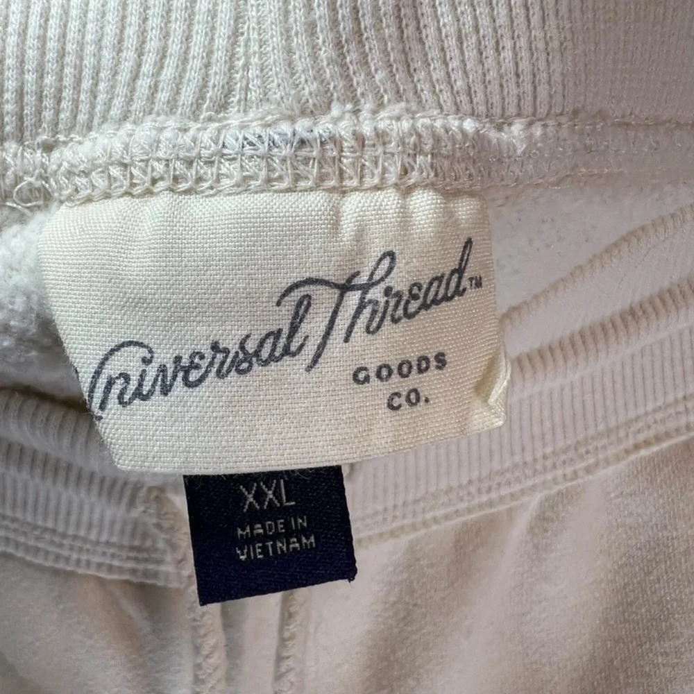 Universal Thread Jogger Sweatpants Cream Drawstring Pickets Cuffed Womens Sz XXL